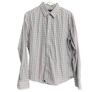 UNTUCKit Men's Navy Blue Pink Checkered Shirt‎ Size Medium